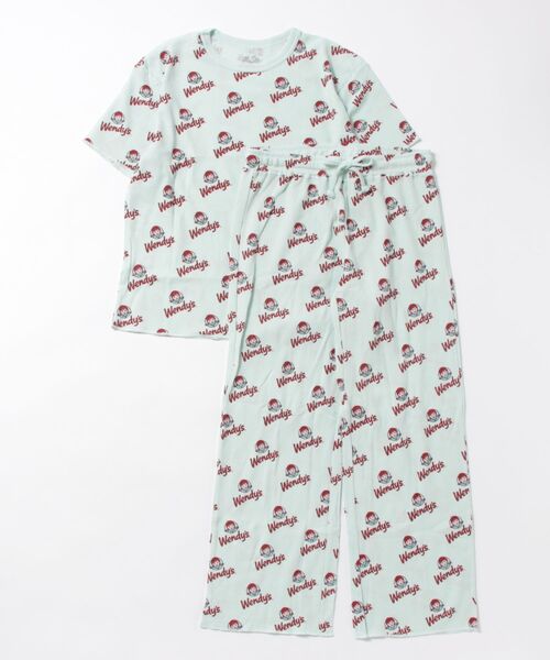 FRUIT OF THE LOOM（フルーツオブザルーム）の「【FRUIT OF THE LOOM】FTL×Wendy's/ワッフルルームウエア/ウェンディーズ コラボ/レディース上下セット（Tシャツ＆ロングパンツ）（その他ルームウェア・レディース・オフホワイト/ブルー・S/M/L）」の14枚目の写真