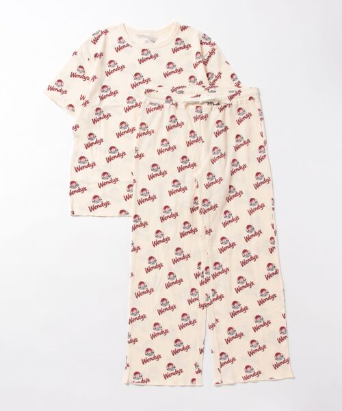 FRUIT OF THE LOOM（フルーツオブザルーム）の「【FRUIT OF THE LOOM】FTL×Wendy's/ワッフルルームウエア/ウェンディーズ コラボ/レディース上下セット（Tシャツ＆ロングパンツ）（その他ルームウェア・レディース・オフホワイト/ブルー・S/M/L）」の15枚目の写真