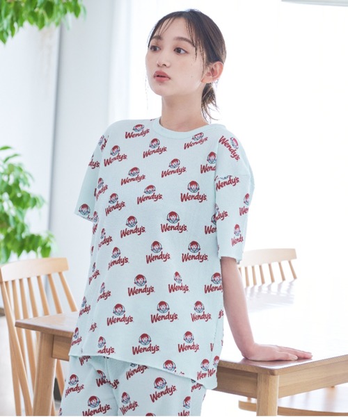 FRUIT OF THE LOOM（フルーツオブザルーム）の「【FRUIT OF THE LOOM】FTL×Wendy's/ワッフルルームウエア/ウェンディーズ コラボ/レディース上下セット（Tシャツ＆ロングパンツ）（その他ルームウェア・レディース・オフホワイト/ブルー・S/M/L）」の10枚目の写真