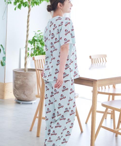 FRUIT OF THE LOOM（フルーツオブザルーム）の「【FRUIT OF THE LOOM】FTL×Wendy's/ワッフルルームウエア/ウェンディーズ コラボ/レディース上下セット（Tシャツ＆ロングパンツ）（その他ルームウェア・レディース・オフホワイト/ブルー・S/M/L）」の13枚目の写真