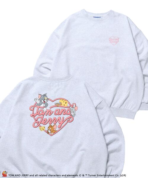 【SEQUENZ（シークエンズ）】TJ HEART C/N SWEAT / トムとジェリー スウェット クルーネック（スウェット）｜TOM&JERRY（トムアンドジェリー）