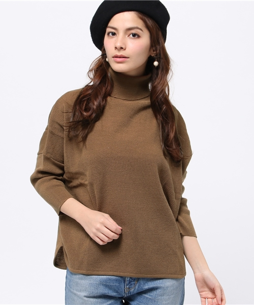ROSE BUD(ローズバッド)の「(B.B)R52398-92DO T/N KNIT P/O(ニット/セーター・レディース・アイボリー/ブラック/キャメル・ONE SIZE)」の1枚目の写真