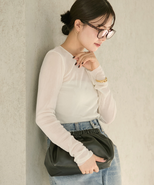 未使用✨24AW　プラージュ　Flocky Mesh フロッキーメッシュロンT plage tシャツ 「追加」Flocky Mesh ロンT レディース