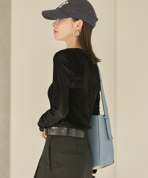 plage（プラージュ）の「《追加》Flocky Mesh ロンT（Tシャツ