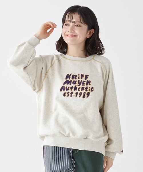 KRIFF MAYER Lady's Collection（クリフメイヤーレディースコレクション）の「のび～る裏毛スウェット（スウェット・レディース・オートミール/イエロー/カラフル/ブラック/カーキ/グレー・MEDIUM/LARGE）」の4枚目の写真