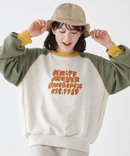 KRIFF MAYER Lady's Collection（クリフメイヤーレディースコレクション）の「のび～る裏毛スウェット（スウェット・レディース・オートミール/イエロー/カラフル/ブラック/カーキ/グレー・MEDIUM/LARGE）」の6枚目の写真