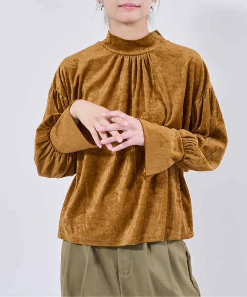 【ZOZO限定商品】バックラウンドオープン ボウタイ ギャザーブラウス