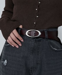 le ELMi(G~)Design buckle real leather belt / fUCobN U[xg(xg)
