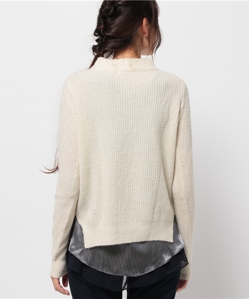 OUTLET（アウトレット）の「【DouDou】ストライプタンク付P/O（ニット/セーター・レディース・オフホワイト・FREE）」の4枚目の写真