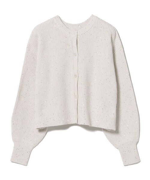 BEAMS HEART(ビームスハート)の「スパンコール ニットカーディガン(手洗い可能)(カーディガン/ボレロ・レディース・ホワイト系その他5/チャコールグレー/グレー・FREE)」の1枚目の写真