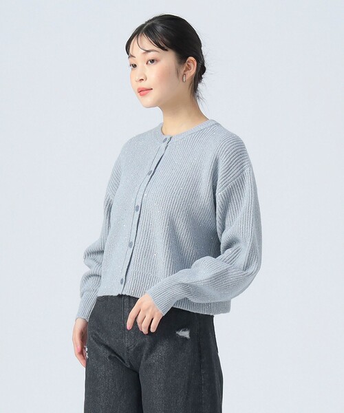 BEAMS HEART(ビームスハート)の「スパンコール ニットカーディガン(手洗い可能)(カーディガン/ボレロ・レディース・ホワイト系その他5/チャコールグレー/グレー・FREE)」の13枚目の写真