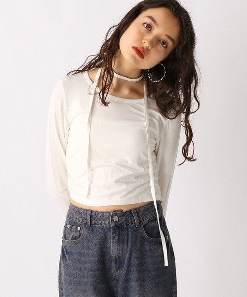 FOREVER 21(フォーエバー トゥエンティーワン)の「【2025SS】ボウタイシャーリングカットソー(Tシャツ/カットソー・レディース・ベージュ/ブラック/ナチュラル/ブルー・SMALL/MEDIUM)」の19枚目の写真