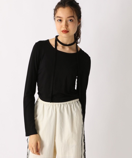 FOREVER 21(フォーエバー トゥエンティーワン)の「【2025SS】ボウタイシャーリングカットソー(Tシャツ/カットソー・レディース・ベージュ/ブラック/ナチュラル/ブルー・SMALL/MEDIUM)」の13枚目の写真
