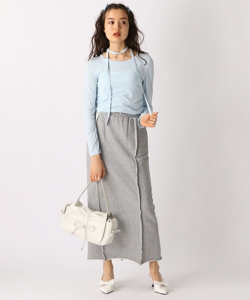 FOREVER 21(フォーエバー トゥエンティーワン)の「【2025SS】ボウタイシャーリングカットソー(Tシャツ/カットソー・レディース・ベージュ/ブラック/ナチュラル/ブルー・SMALL/MEDIUM)」の6枚目の写真