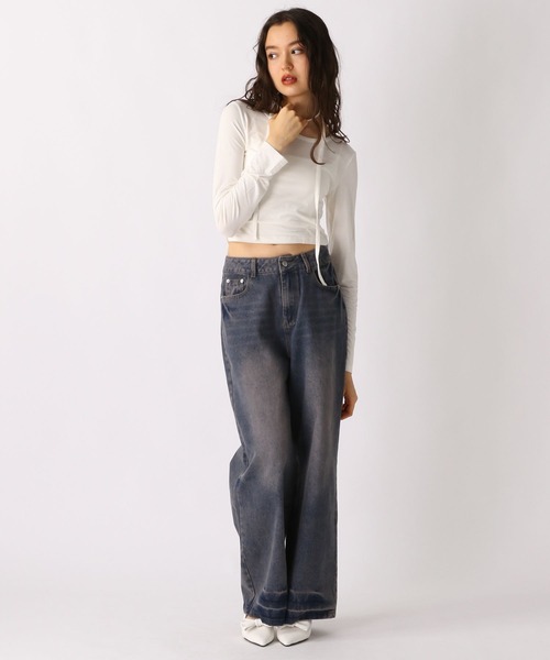 FOREVER 21(フォーエバー トゥエンティーワン)の「【2025SS】ボウタイシャーリングカットソー(Tシャツ/カットソー・レディース・ベージュ/ブラック/ナチュラル/ブルー・SMALL/MEDIUM)」の15枚目の写真