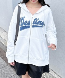貼付ロゴZIPパーカー