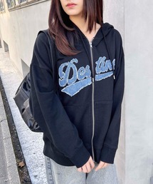 貼付ロゴZIPパーカー