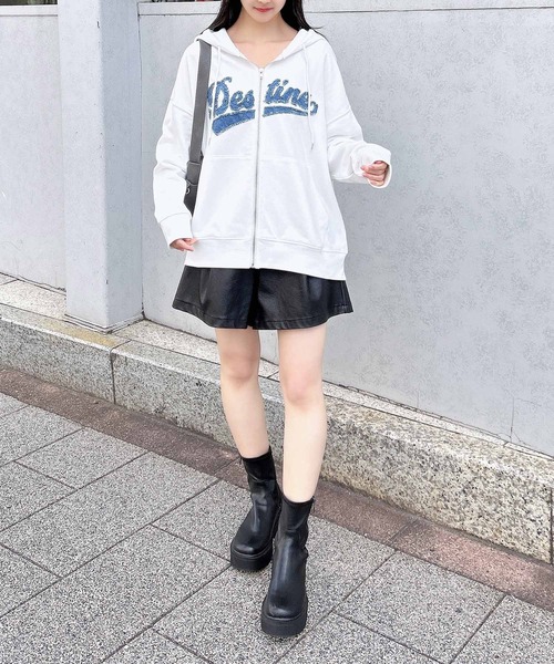 INGNI（イング）の「貼付ロゴZIPパーカー（パーカー・レディース・オフホワイト/ブラック/オートミール・M）」の21枚目の写真