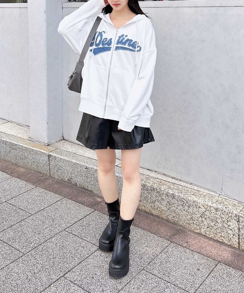 INGNI（イング）の「貼付ロゴZIPパーカー（パーカー・レディース・オフホワイト/ブラック/オートミール・M）」の20枚目の写真