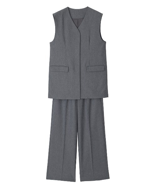 Ameri（アメリ）の「OTONA MUSE LONG VEST WITH PANTS（サロペット/オーバーオール・レディース・ダークグレー/ブラック・MEDIUM/SMALL）」の20枚目の写真