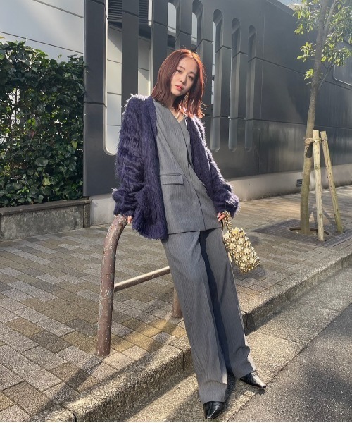 Ameri（アメリ）の「OTONA MUSE LONG VEST WITH PANTS（サロペット/オーバーオール・レディース・ダークグレー/ブラック・MEDIUM/SMALL）」の16枚目の写真