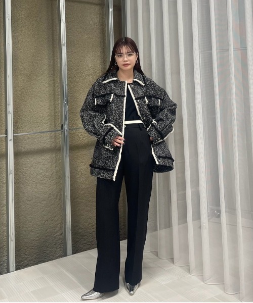 Ameri（アメリ）の「OTONA MUSE LONG VEST WITH PANTS（サロペット/オーバーオール・レディース・ダークグレー/ブラック・MEDIUM/SMALL）」の6枚目の写真