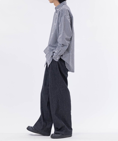 SUGGESTION（サジェッション）の「【13】センタープレス ワイドデニムスラックス（デニムパンツ・メンズ・グレー/ネイビー/ブラック/ブルーグレー・MEDIUM/LARGE）」の11枚目の写真