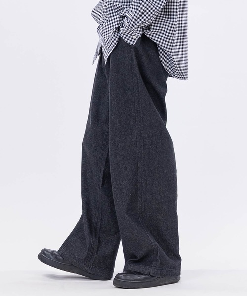 SUGGESTION（サジェッション）の「【13】センタープレス ワイドデニムスラックス（デニムパンツ・メンズ・グレー/ネイビー/ブラック/ブルーグレー・MEDIUM/LARGE）」の7枚目の写真