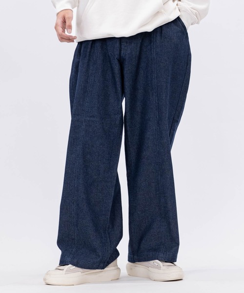 SUGGESTION（サジェッション）の「【13】センタープレス ワイドデニムスラックス（デニムパンツ・メンズ・グレー/ネイビー/ブラック/ブルーグレー・MEDIUM/LARGE）」の13枚目の写真