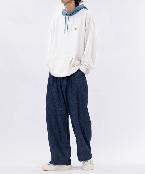 SUGGESTION（サジェッション）の「【13】センタープレス ワイドデニムスラックス（デニムパンツ・メンズ・グレー/ネイビー/ブラック/ブルーグレー・MEDIUM/LARGE）」の18枚目の写真