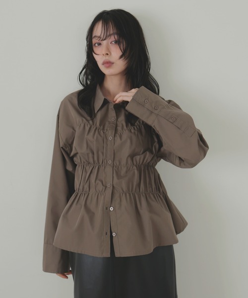 LIAN（リアン）の「シャーリングビスチェデザインシャツ 【入荷禁止】（シャツ/ブラウス・レディース・ピンク系その他/ブルー/ブルー系その他/イエロー/ピンク/ホワイト/ライトブルー/ブラウン/ベージュ系その他/ピンク系その他2/ブルー系その他2・FREE）」の12枚目の写真