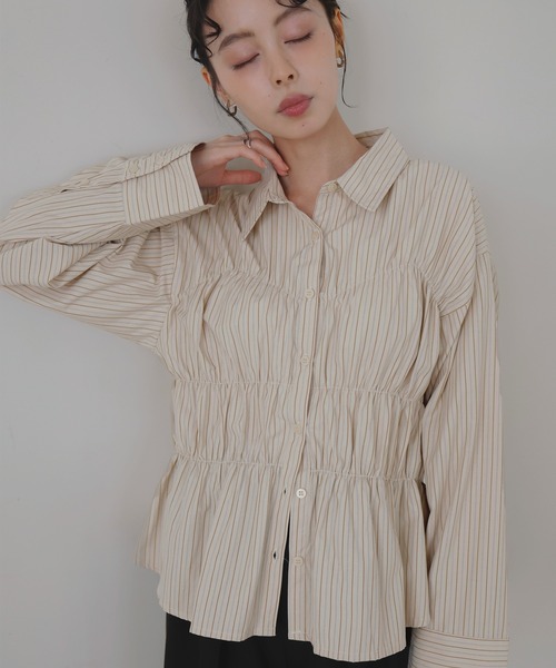 LIAN（リアン）の「シャーリングビスチェデザインシャツ 【入荷禁止】（シャツ/ブラウス・レディース・ピンク系その他/ブルー/ブルー系その他/イエロー/ピンク/ホワイト/ライトブルー/ブラウン/ベージュ系その他/ピンク系その他2/ブルー系その他2・FREE）」の18枚目の写真