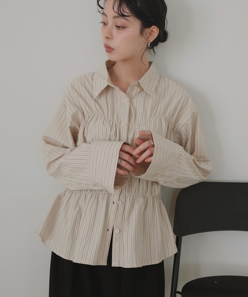 LIAN（リアン）の「シャーリングビスチェデザインシャツ 【入荷禁止】（シャツ/ブラウス・レディース・ピンク系その他/ブルー/ブルー系その他/イエロー/ピンク/ホワイト/ライトブルー/ブラウン/ベージュ系その他/ピンク系その他2/ブルー系その他2・FREE）」の21枚目の写真