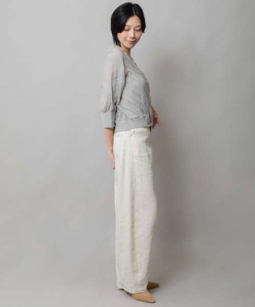 Munich（ミューニック）の「シアーニットドルマンスリーブカーディガン（カーディガン/ボレロ・レディース・ホワイト/ライトグレー/ダークグレー/ライトグリーン・FREE）」の8枚目の写真