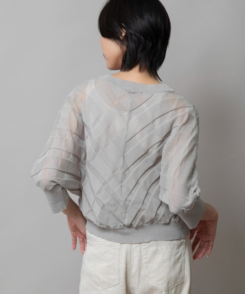 Munich（ミューニック）の「シアーニットドルマンスリーブカーディガン（カーディガン/ボレロ・レディース・ホワイト/ライトグレー/ダークグレー/ライトグリーン・FREE）」の10枚目の写真