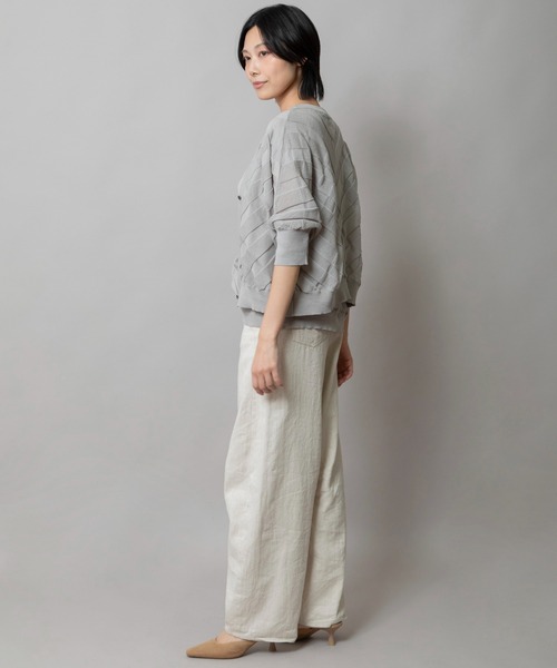 Munich（ミューニック）の「シアーニットドルマンスリーブカーディガン（カーディガン/ボレロ・レディース・ホワイト/ライトグレー/ダークグレー/ライトグリーン・FREE）」の21枚目の写真