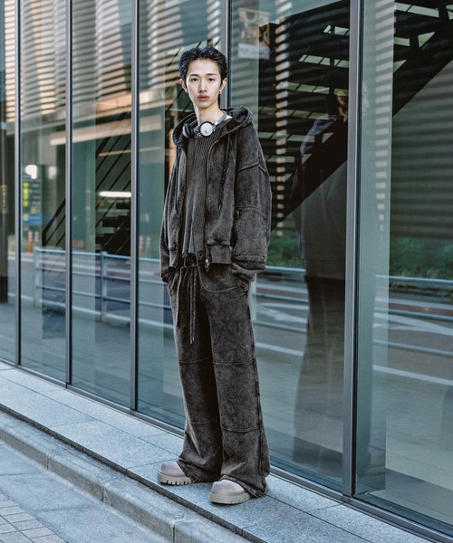 PIGMENT DYED SWEAT PANTS/ピグメント加工スウェットパンツ セール】【Ruelle】Pigment-Dyed Wide Sweat Pants / ピグメント