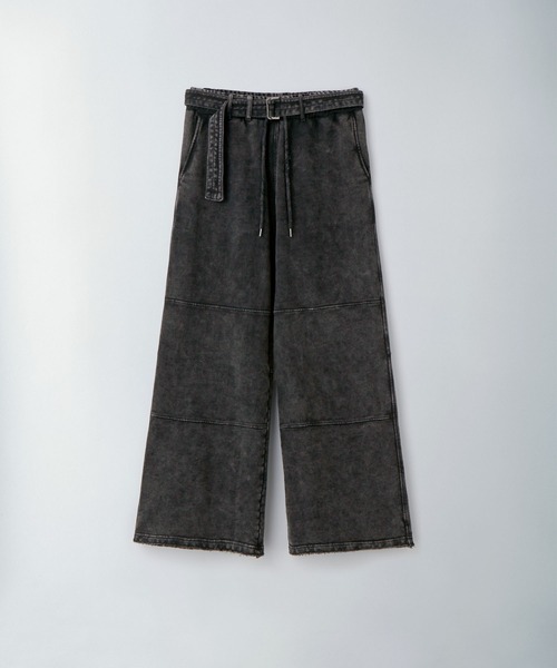 Ruelle（ルーエル）の「【Ruelle】Pigment-Dyed Wide Sweat Pants  / ピグメント加工共地ベルト付きワイドスウェットパンツ（スウェットパンツ・メンズ・ブラック/アッシュグレー・L/M/S）」の18枚目の写真