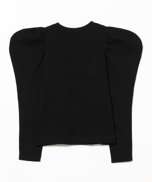 Ray BEAMS(レイビームス)の「キリカエ ギャザー スリーブ Tシャツ(Tシャツ/カットソー・レディース・ブラック/ホワイト・ONE SIZE)」の4枚目の写真