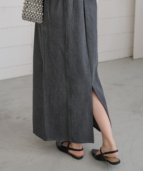 Bab（バブ）の「【S・Mサイズ展開】デニムギャザーキャミワンピース（ワンピース・レディース・ブルー/グレー/インディゴブルー・S/M）」の10枚目の写真