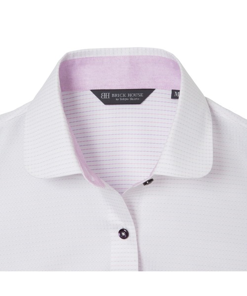 TOKYO SHIRTS（トウキョウシャツ）の「透け防止 形態安定ノーアイロン ラウンド 長袖ビジネスワイシャツ（ビジネスシャツ・レディース・ライトパープル・LL/S/M/L/XL）」の3枚目の写真
