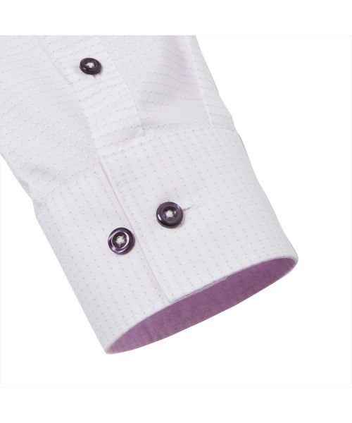 TOKYO SHIRTS（トウキョウシャツ）の「透け防止 形態安定ノーアイロン ラウンド 長袖ビジネスワイシャツ（ビジネスシャツ・レディース・ライトパープル・LL/S/M/L/XL）」の4枚目の写真
