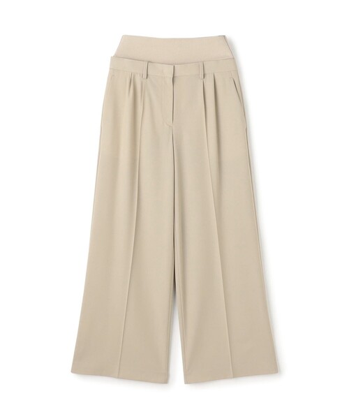 DES PRES（デ・プレ）の「ハイツイストギャバジン ウエストバンド付きパンツ（スラックス・レディース・ライトベージュ/ブラック系その他/チャコールグレー・34/36）」の3枚目の写真