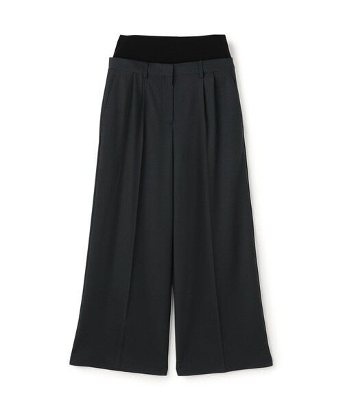 DES PRES（デ・プレ）の「ハイツイストギャバジン ウエストバンド付きパンツ（スラックス・レディース・ライトベージュ/ブラック系その他/チャコールグレー・34/36）」の2枚目の写真