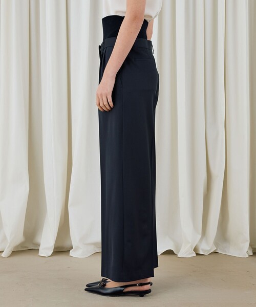 DES PRES（デ・プレ）の「ハイツイストギャバジン ウエストバンド付きパンツ（スラックス・レディース・ライトベージュ/ブラック系その他/チャコールグレー・34/36）」の7枚目の写真