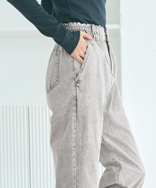 coca（coca）（コカ）の「【WEB限定セール】ハイウエストゴムデニムパンツ（デニムパンツ・レディース・ライトブルー/グレー・M/S/L）」の7枚目の写真