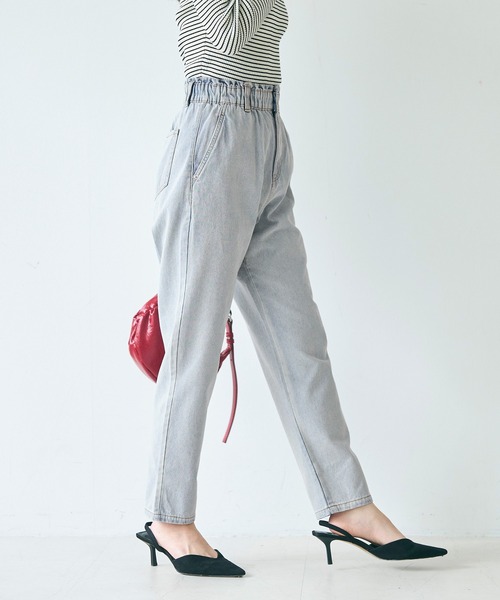 coca（coca）（コカ）の「【WEB限定セール】ハイウエストゴムデニムパンツ（デニムパンツ・レディース・ライトブルー/グレー・M/S/L）」の10枚目の写真
