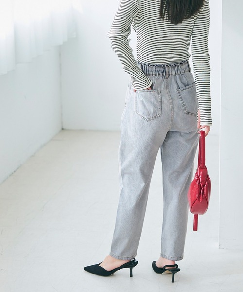 coca（coca）（コカ）の「【WEB限定セール】ハイウエストゴムデニムパンツ（デニムパンツ・レディース・ライトブルー/グレー・M/S/L）」の12枚目の写真