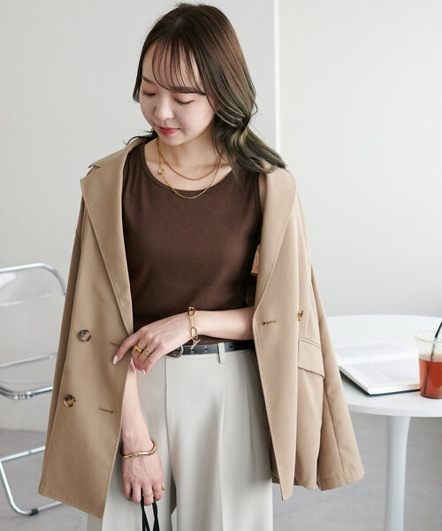 DISCOAT(ディスコート)の「リブタンク《WEB限定カラーあり》(タンクトップ・レディース・ブラック/オフホワイト/チャコールグレー/ブラウン/レッド/モカ/オレンジ/グリーン系その他2・FREE)」の21枚目の写真