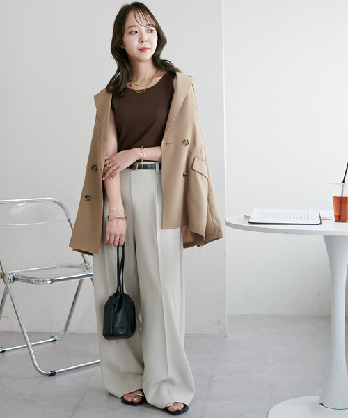 DISCOAT(ディスコート)の「リブタンク《WEB限定カラーあり》(タンクトップ・レディース・ブラック/オフホワイト/チャコールグレー/ブラウン/レッド/モカ/オレンジ/グリーン系その他2・FREE)」の20枚目の写真